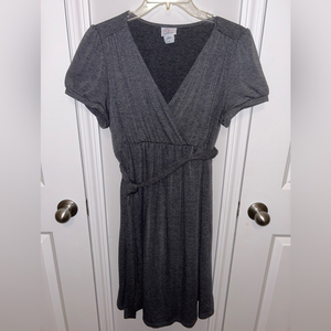 Oh‎ Baby! by Motherhood Maternity grey crisscross dress - sz LARGE